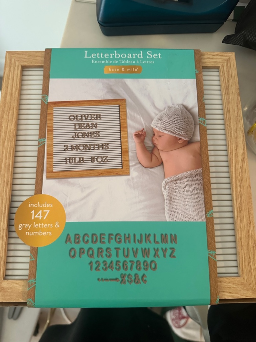 kate & milo Gray Letterboard Set